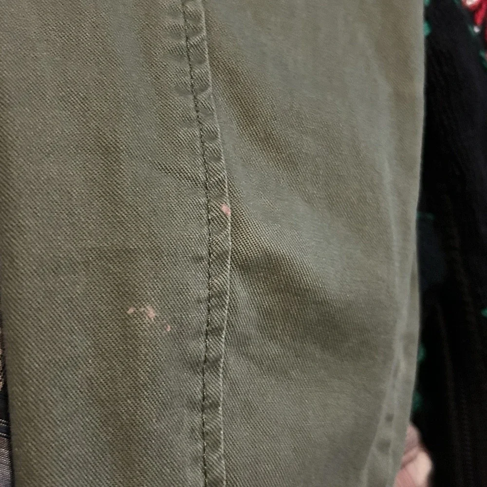 Market & Spruce Military Style Jacket w/Hood Cotton/Spandex Dark Green Sz Large‎